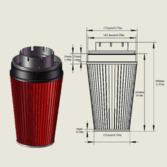 MOOSUN red reusable filter detail demonstrating high-flow filtration benefit