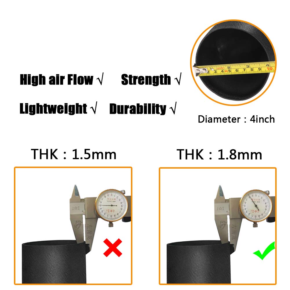 MOOSUN size comparison with ruler showing 4-inch tube scale for accurate fit