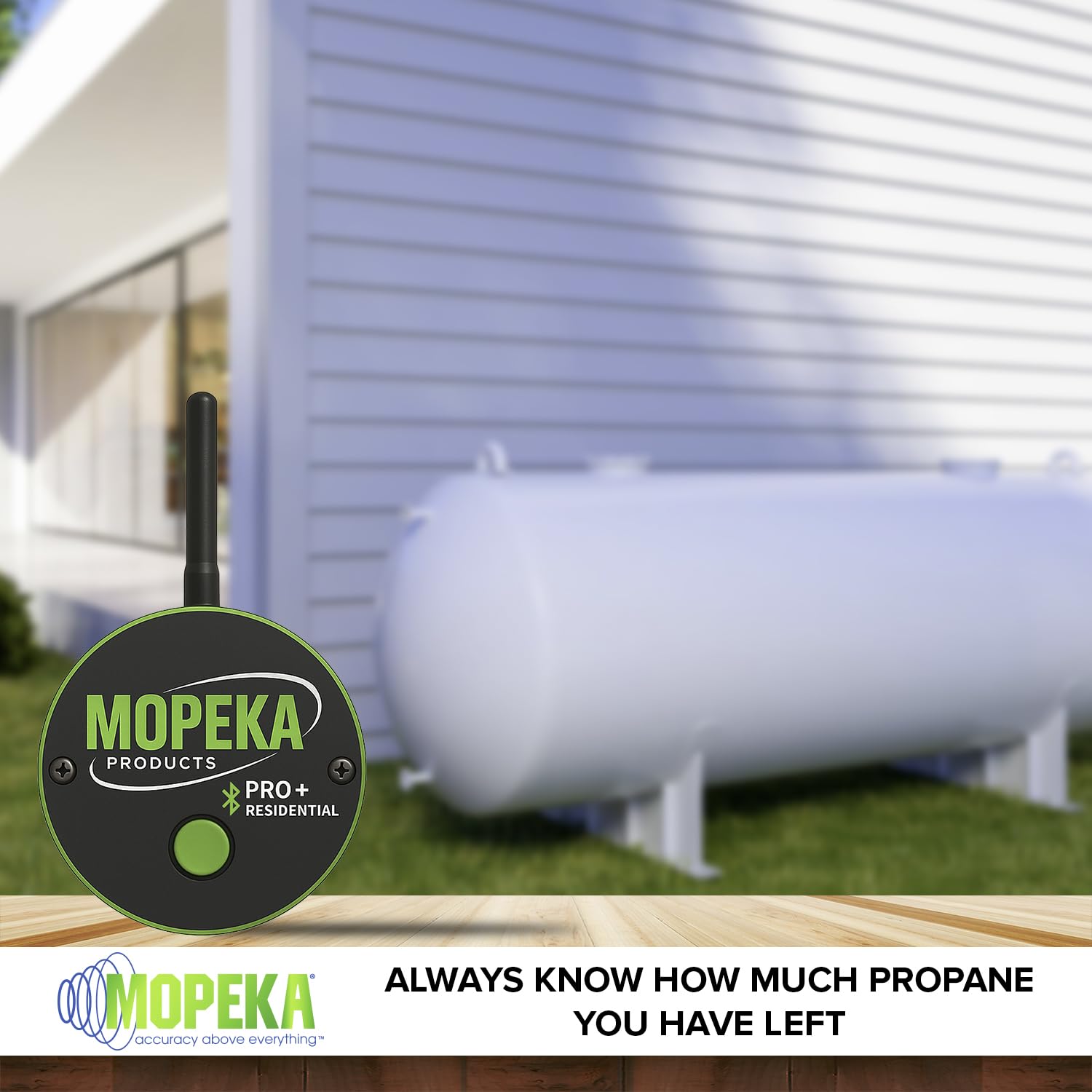 Mopeka PRO+ held in hand illustrating compact size and easy installation
