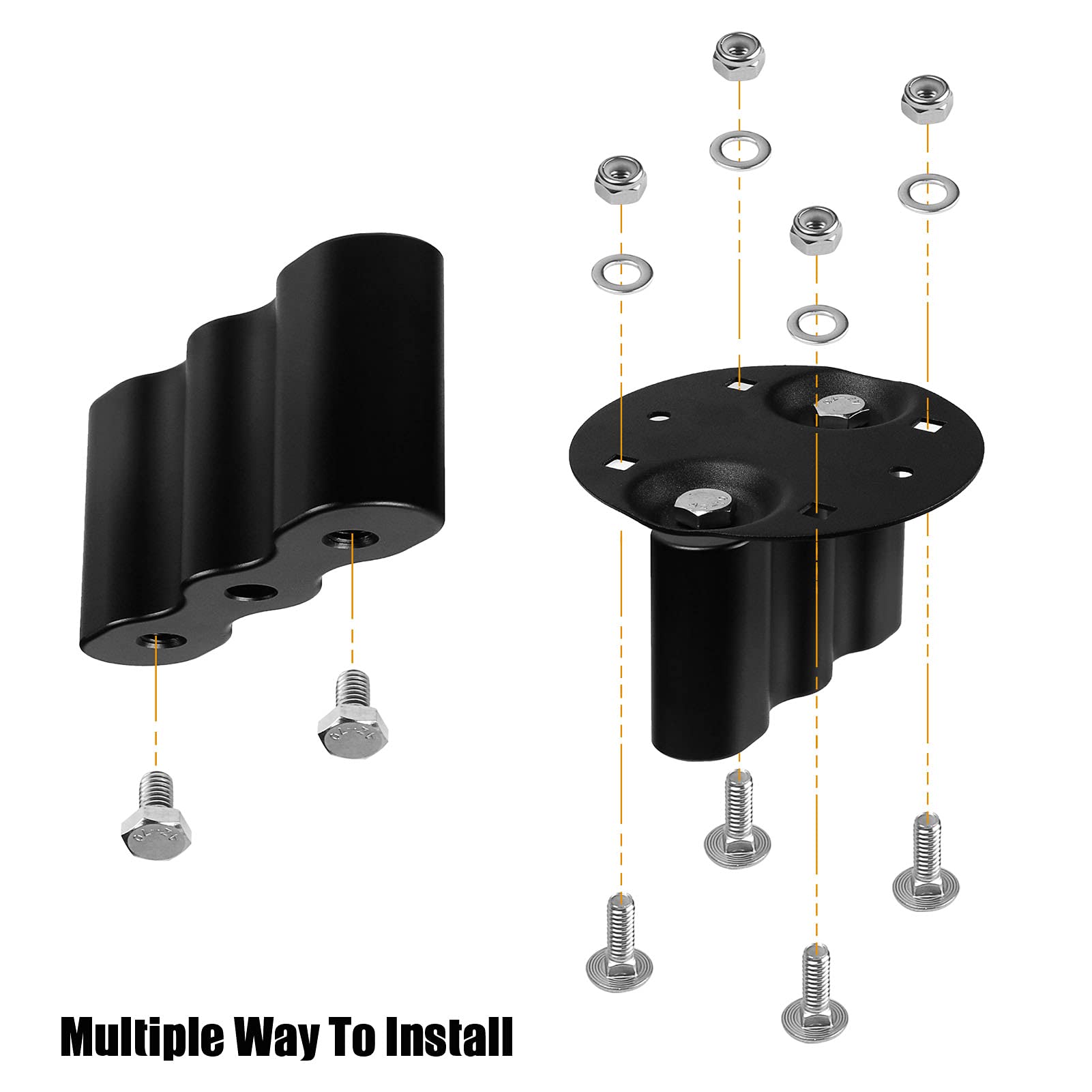 MOQIauto base plate and hardware layout for easy installation and flexibility