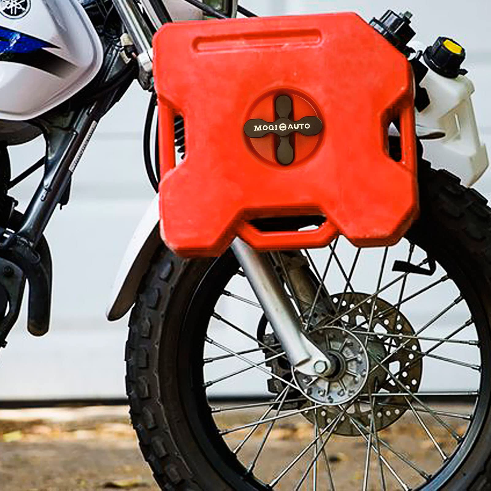MOQIauto lifestyle shot on motorcycle rack highlighting secure cargo carrying