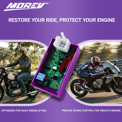 MOREV CDI side profile displaying mounting tabs and compact dimensions for installation