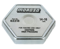 Moroso 63316 front view showing cap face and seal for reliable pressure retention
