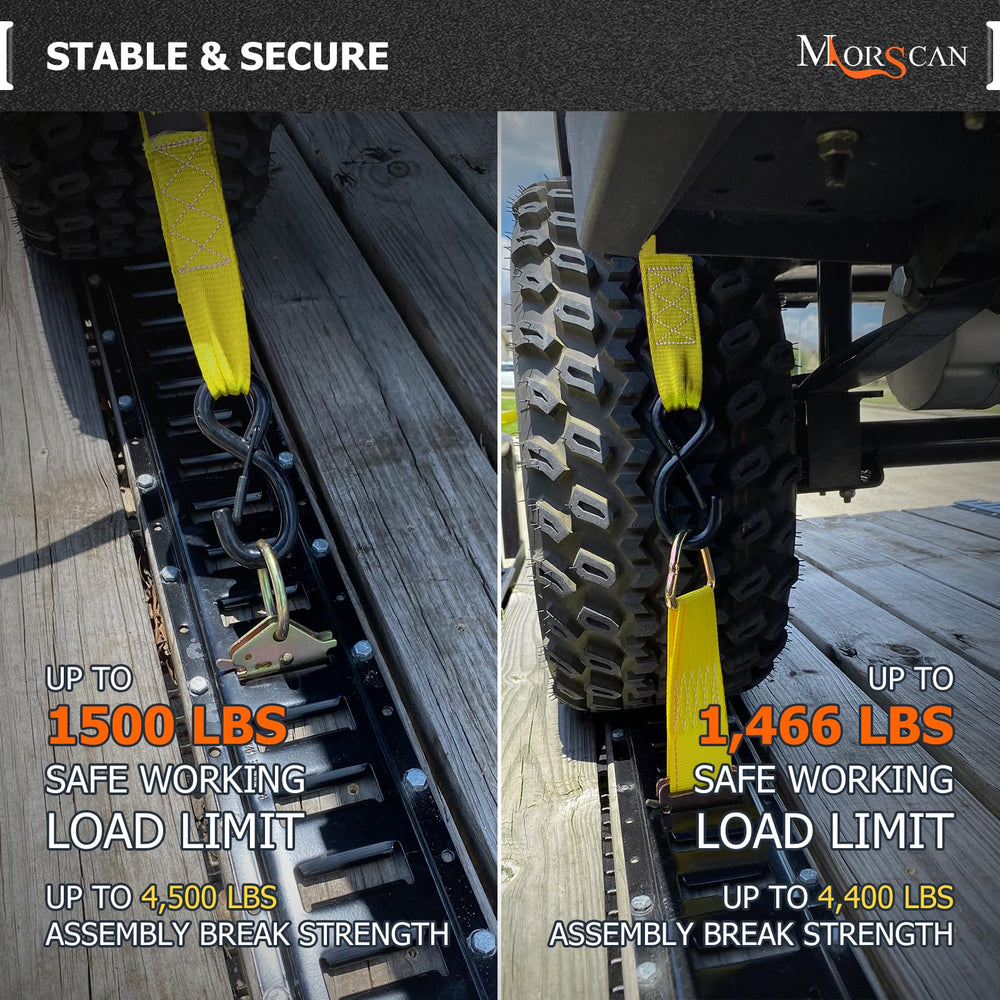 MorScan anchor installed in E-Track inside trailer demonstrating quick fit