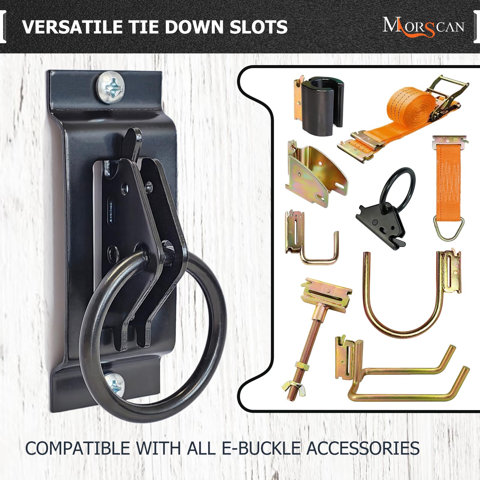 MorScan installed on trailer wall with straps demonstrating secure cargo control