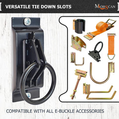 MorScan installed on trailer wall with straps demonstrating secure cargo control