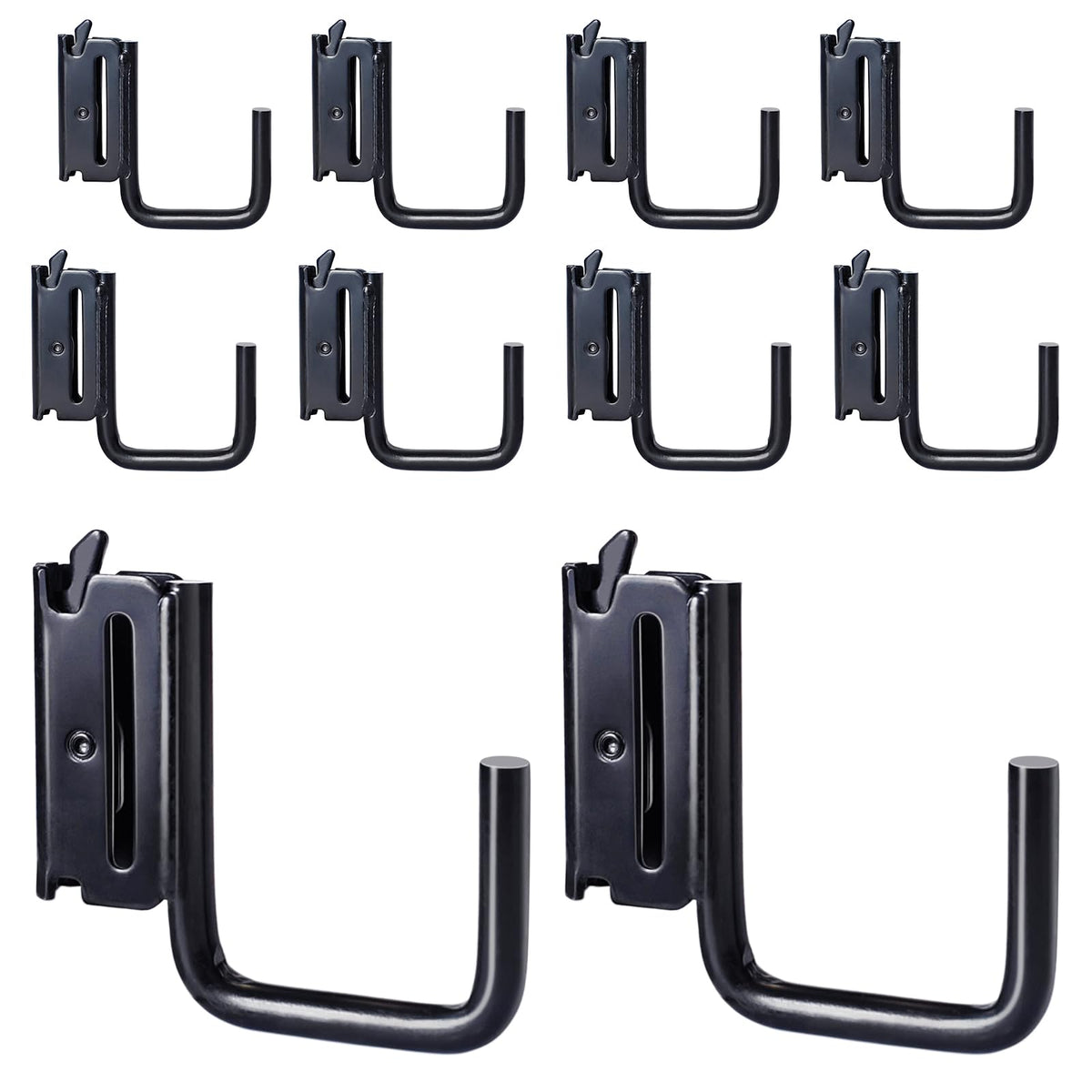 MorScan front view of 10-pack J hooks showing packaging and contents benefit