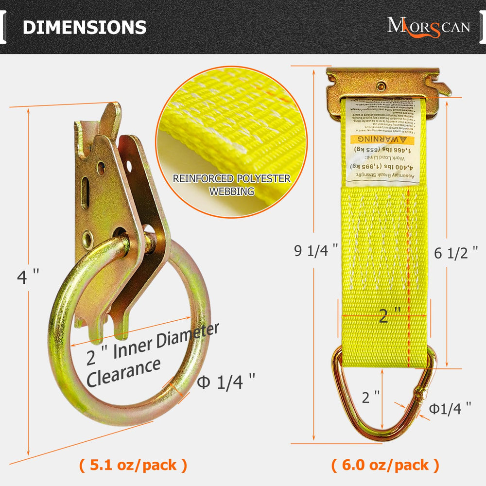 MorScan 2x6-inch tie-off strap detail showing polyester strength and durability