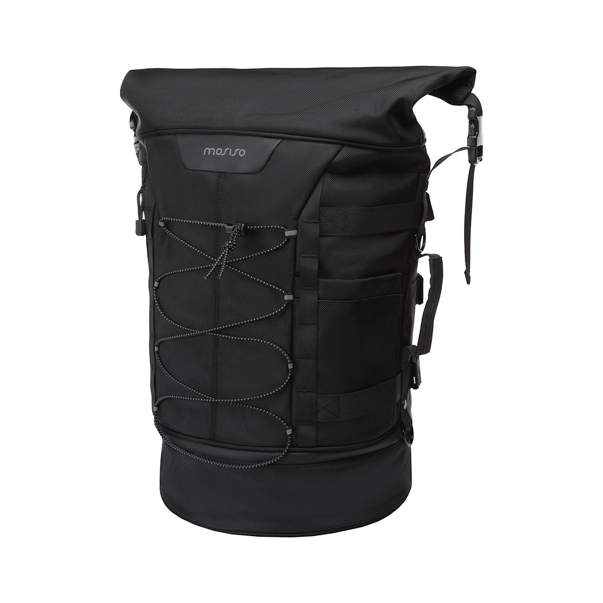 MOSISO front view sissy bar bag showing compact travel storage and quick access