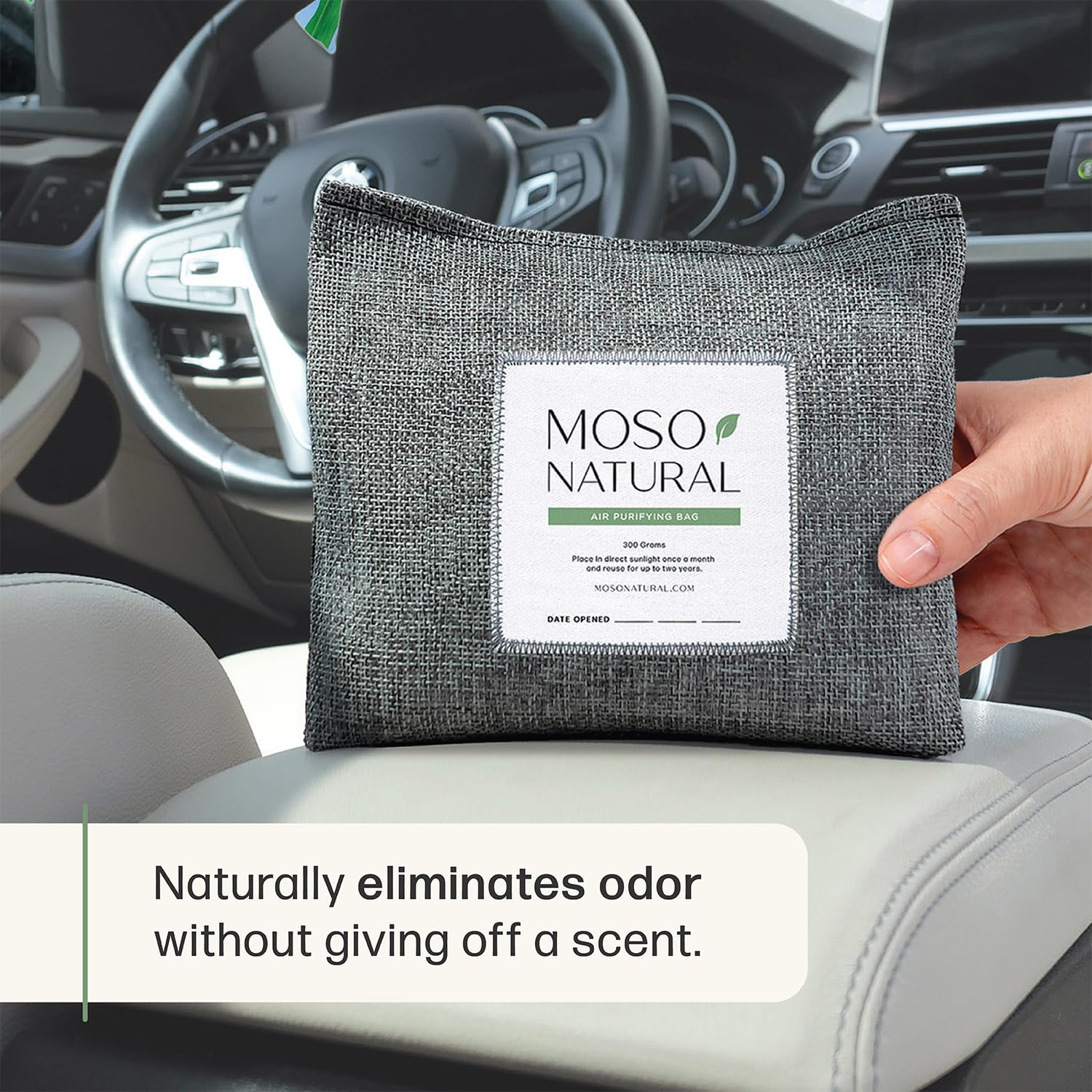 Moso Natural linen pouch close-up showing breathable fabric and durability