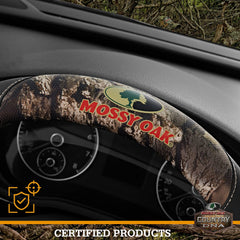 Mossy Oak cover installed on steering wheel showing improved grip and style