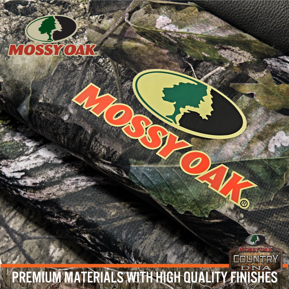 Mossy Oak three headrest covers displayed showing coordinated camo protection