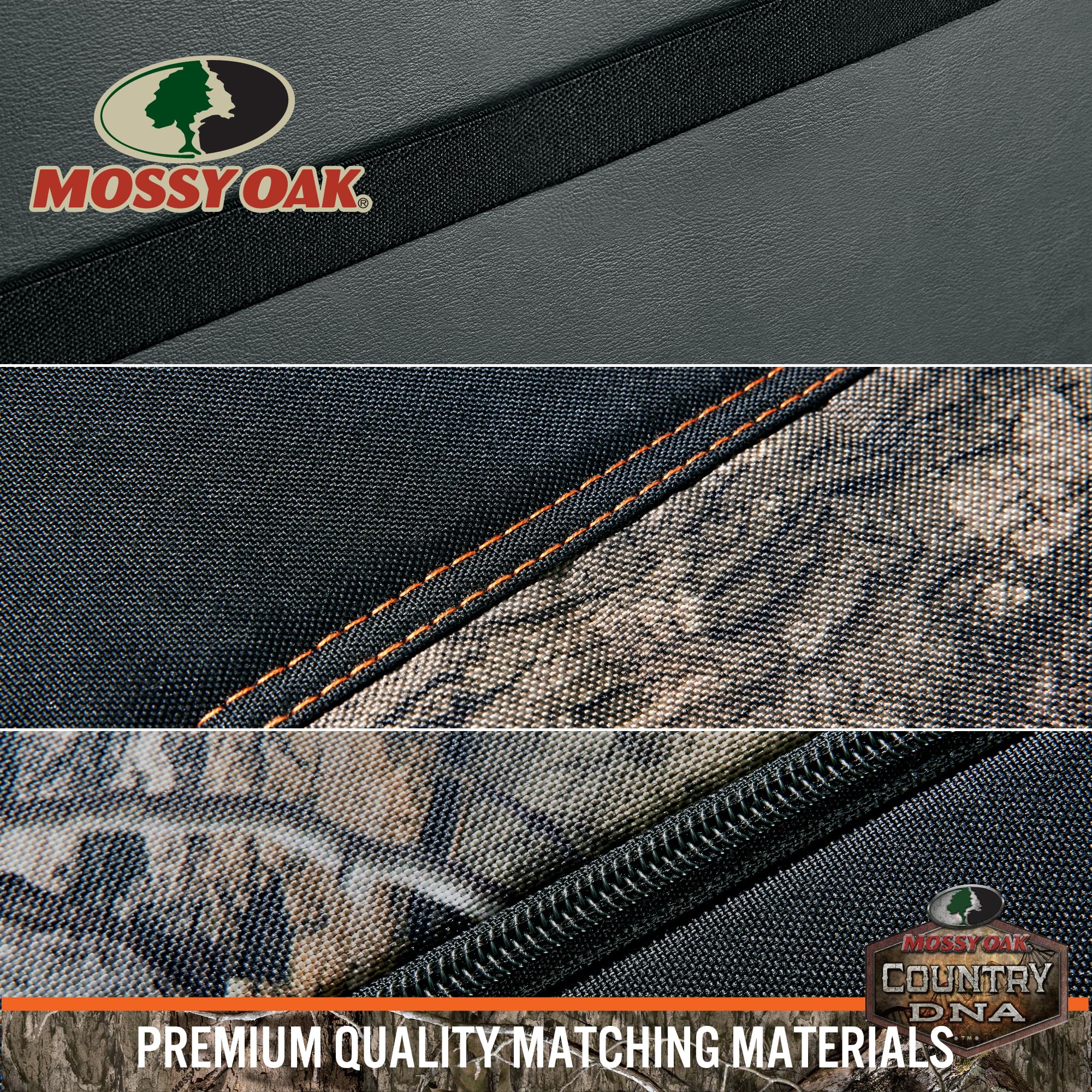 Mossy Oak installed on truck bench demonstrating fit and outdoor style