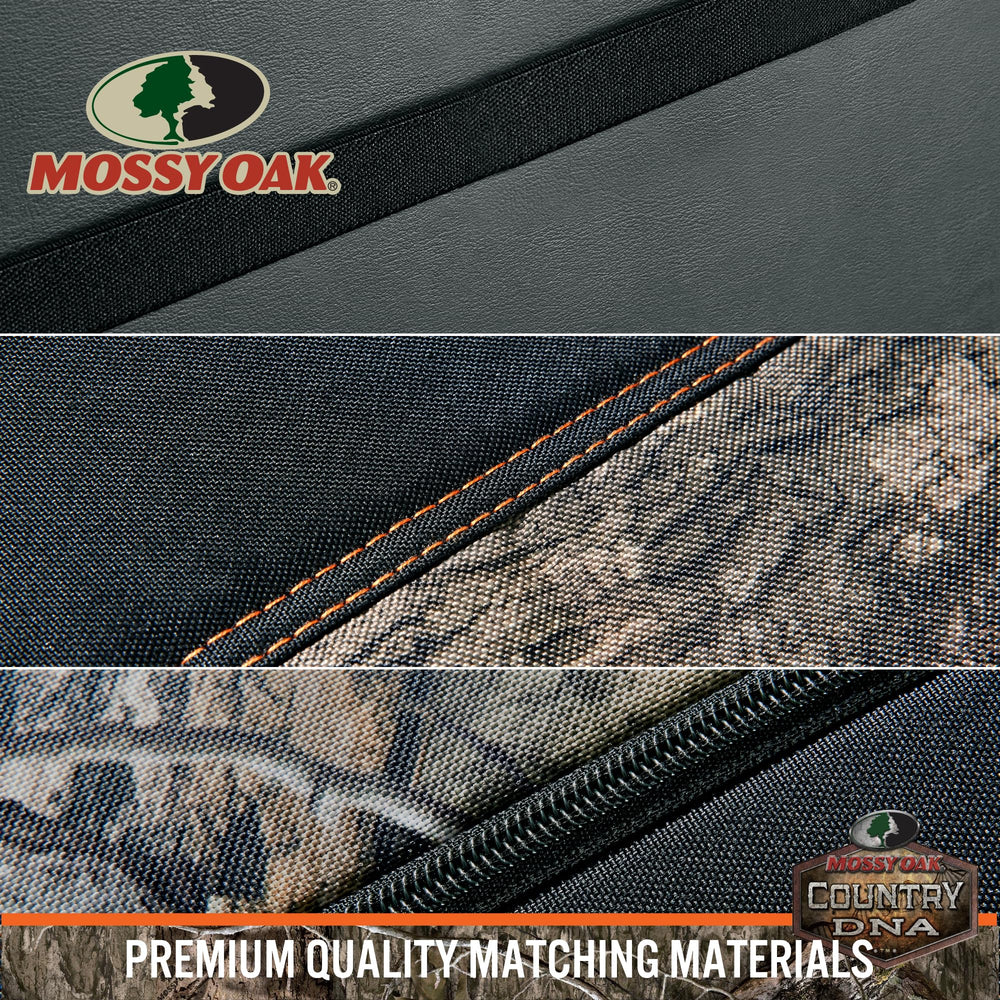 Mossy Oak installed on truck bench demonstrating fit and outdoor style