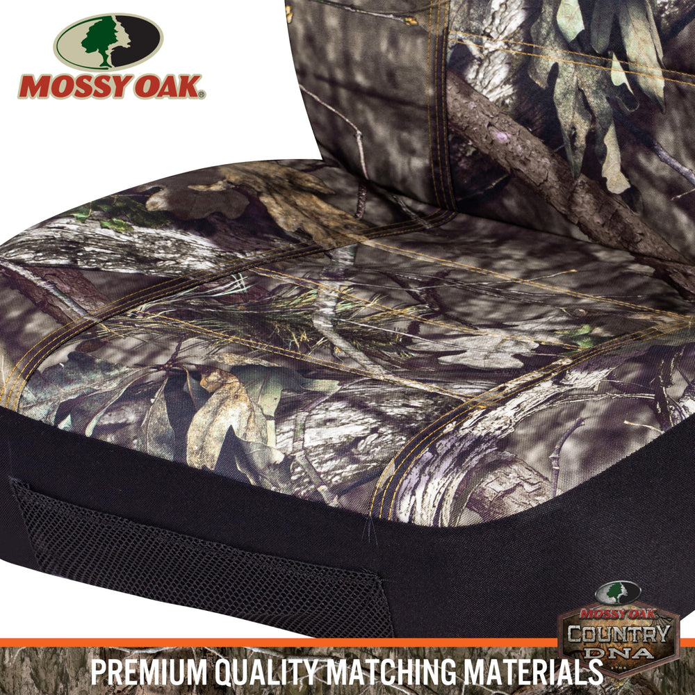 Mossy Oak stitched side seam designed to allow safe airbag deployment
