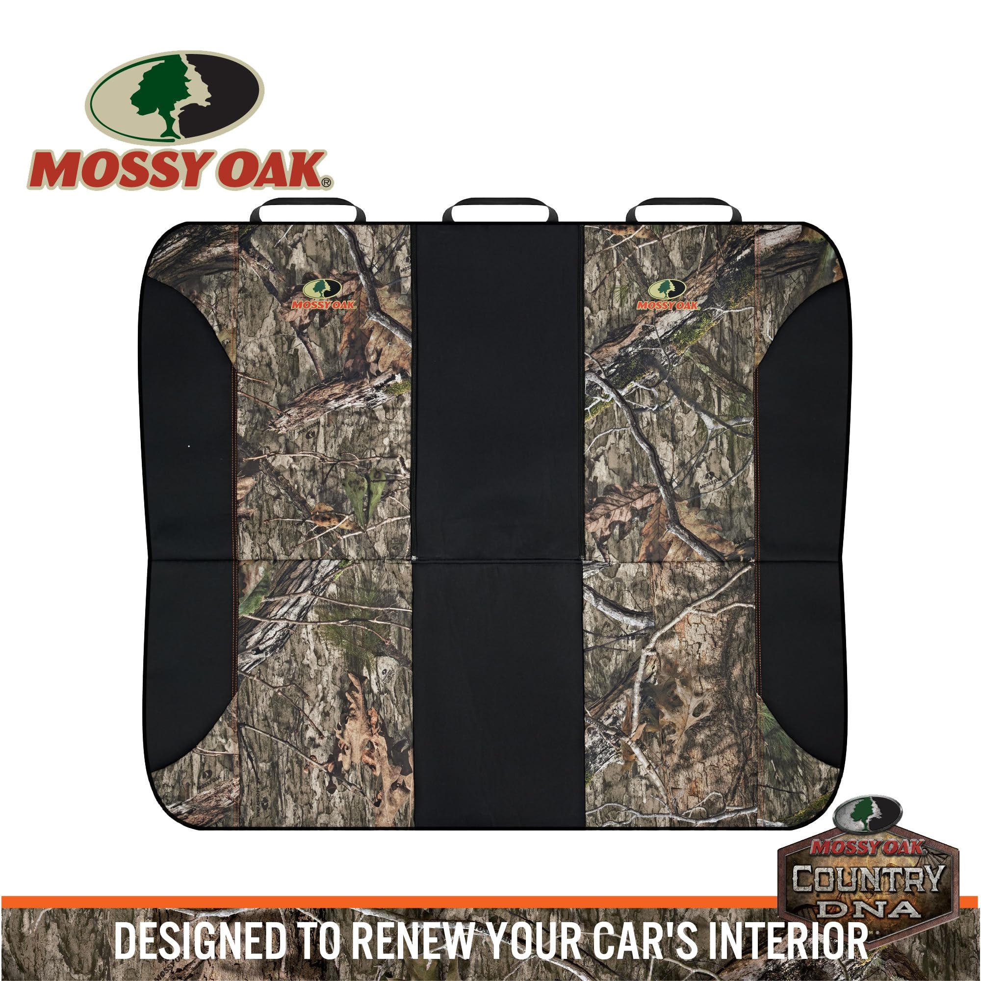 Mossy Oak cover beside ruler for seat size comparison to ensure correct fit