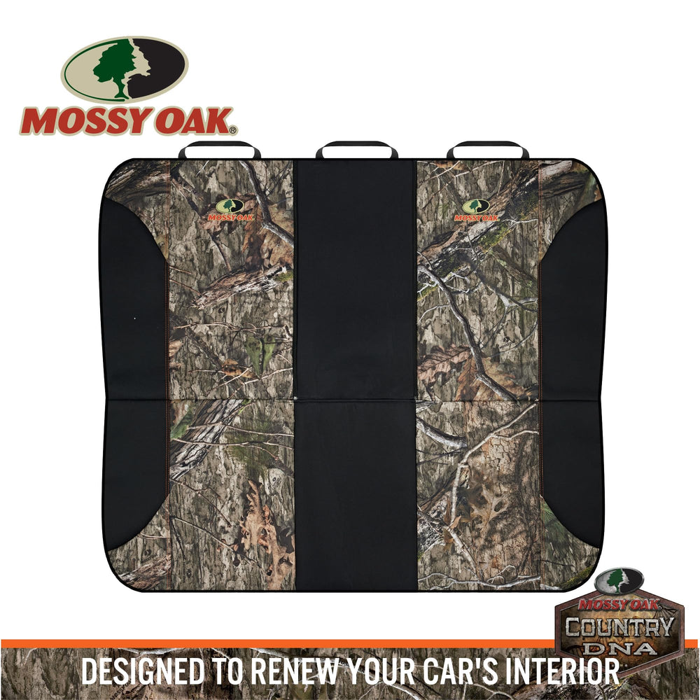Mossy Oak cover beside ruler for seat size comparison to ensure correct fit