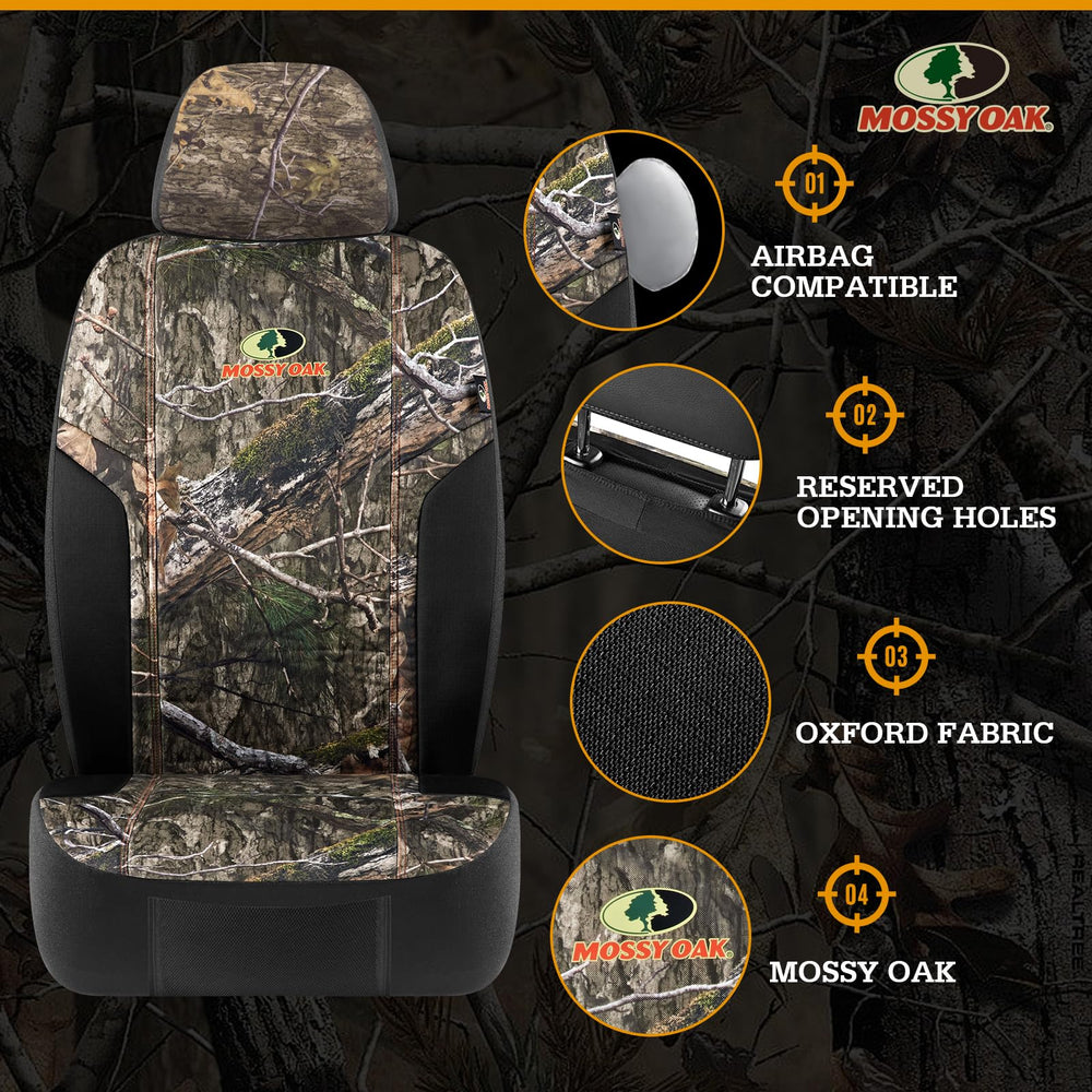 Mossy Oak side seam detail demonstrating airbag compatibility and safety