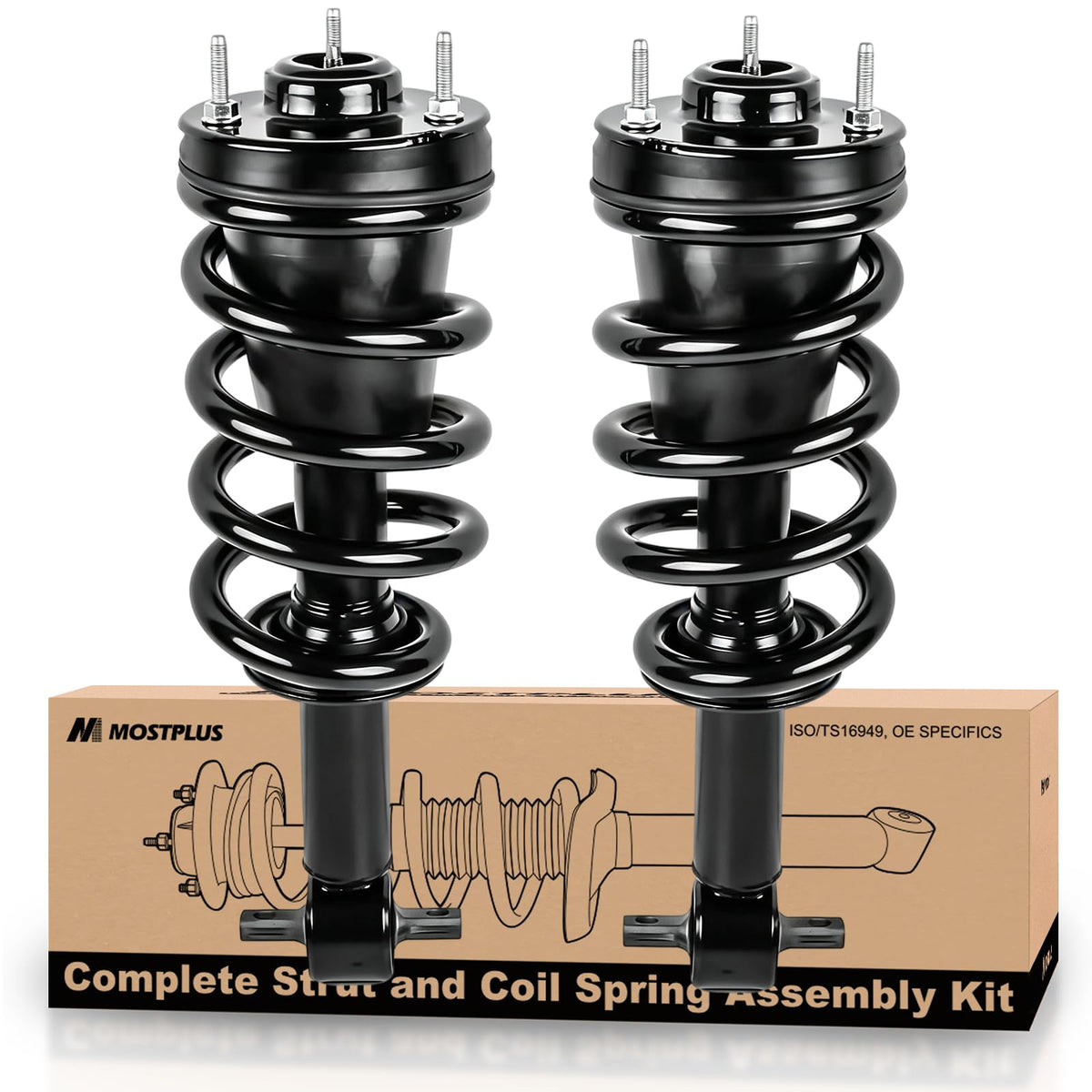 MOSTPLUS front strut assembly front view showing fit and restored ride