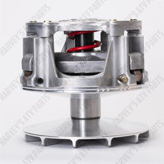 MOTHER CLUTCHER primary clutch close-up showing weights and spring, reduces EBS