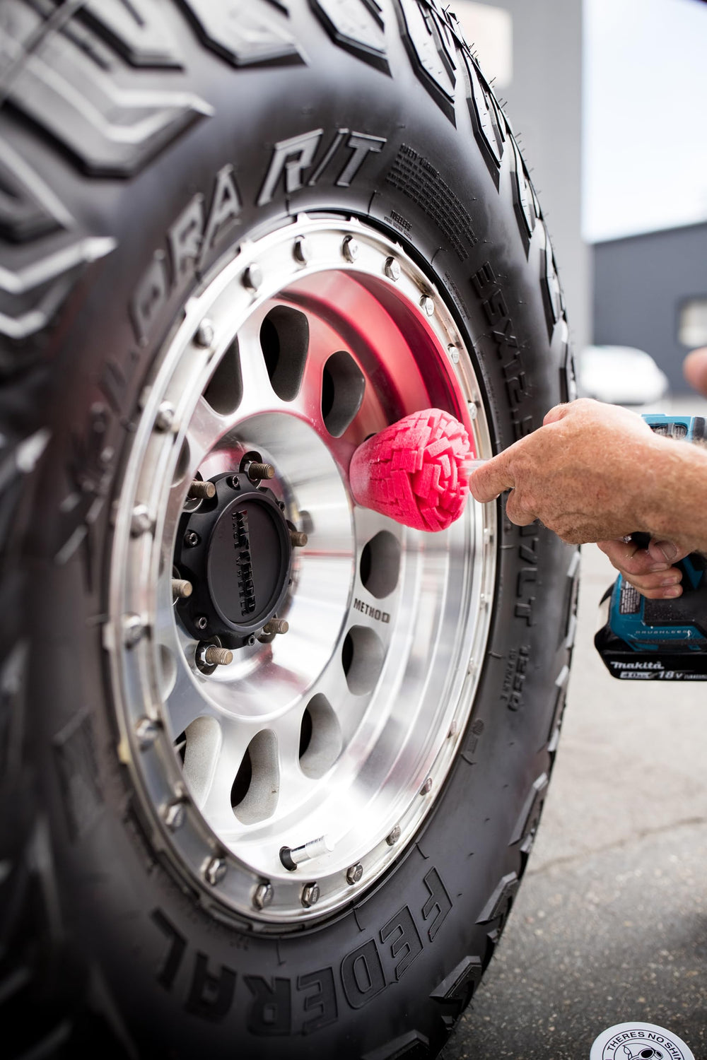 Mothers PowerCone 360 used in a garage detailing setup for efficient results