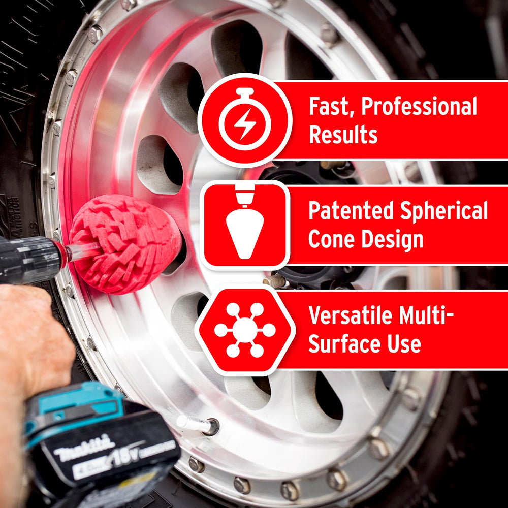 Mothers PowerCone 360 spherical cone close-up for improved surface contact