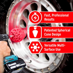 Mothers PowerCone 360 spherical cone close-up for improved surface contact