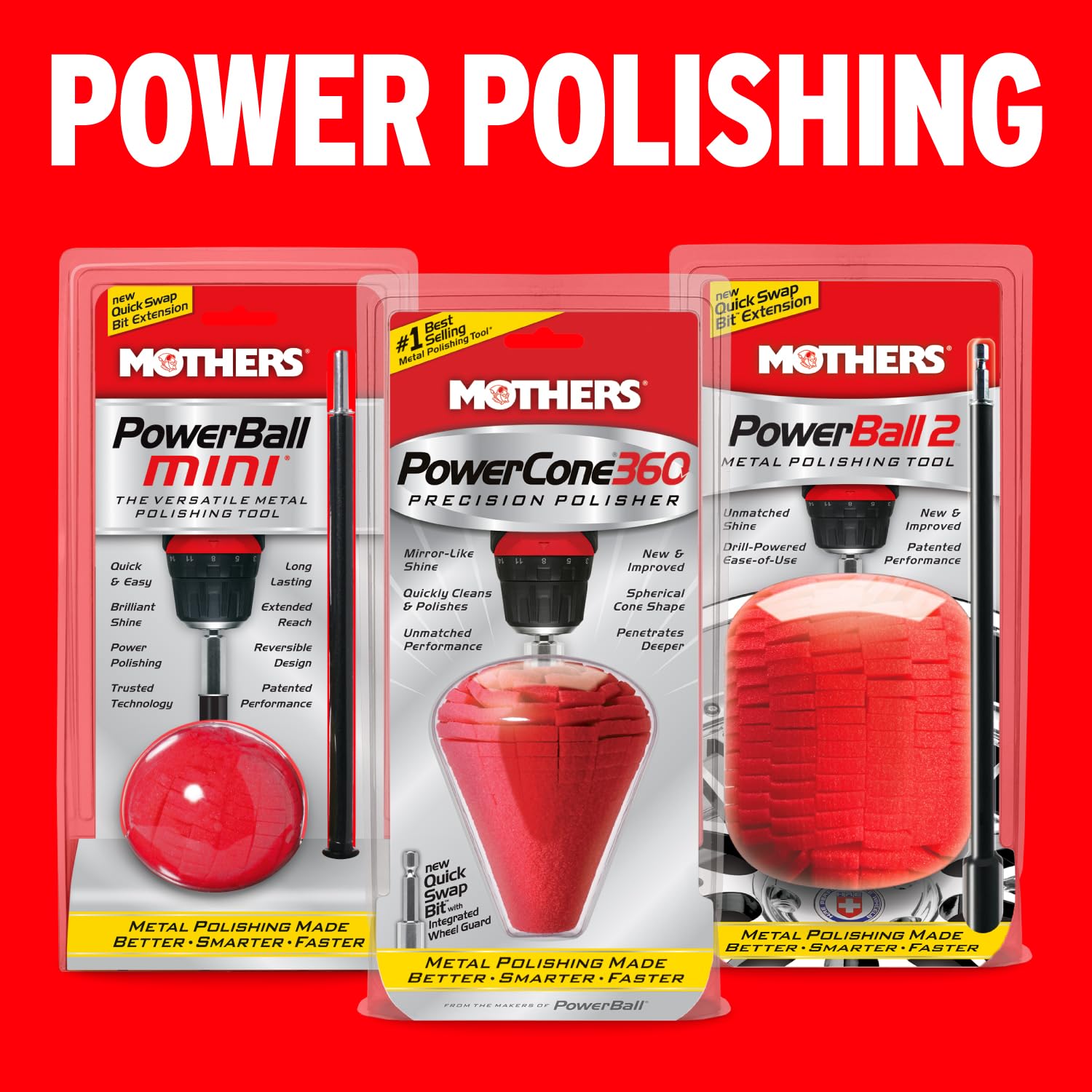 Mothers PowerCone 360 pad face texture delivering deeper, uniform polishing