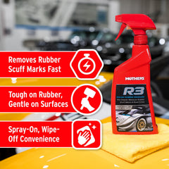Mothers R3 nozzle close-up emphasizing controlled spray for precise use