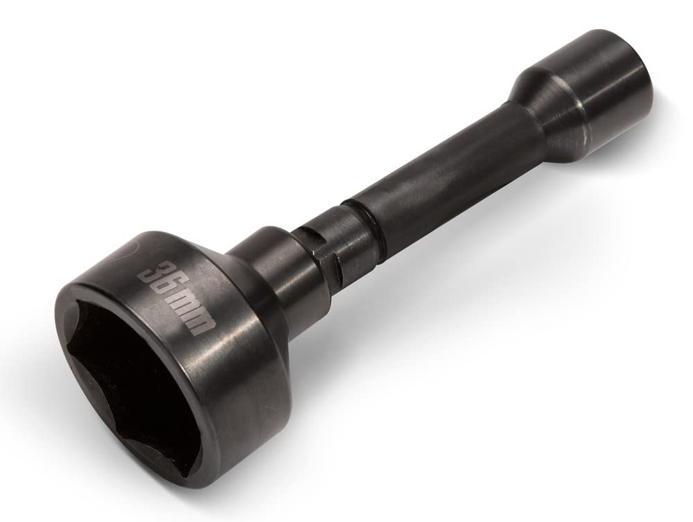 Motion Pro 36mm axle socket front view protects exhaust and eases axle nut access