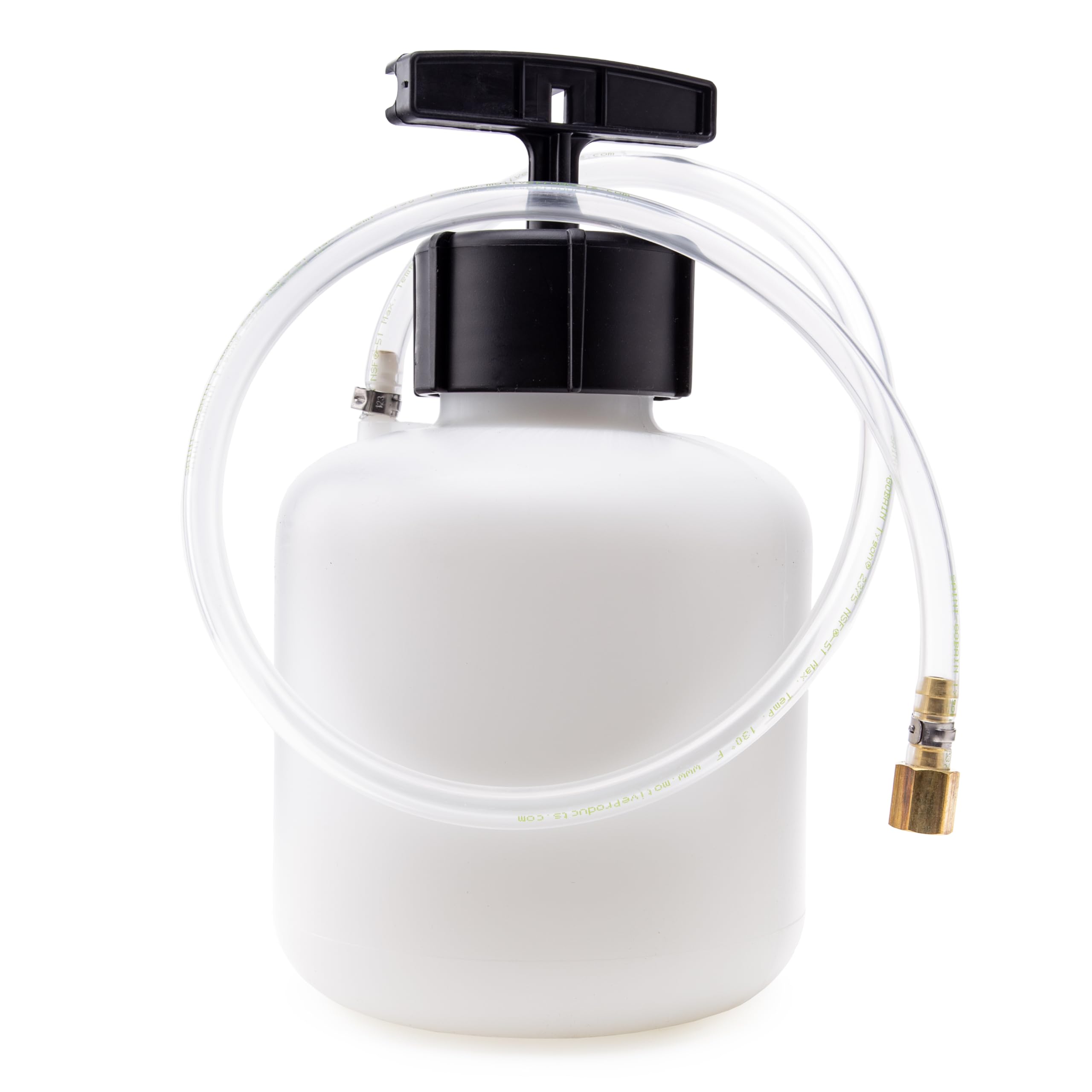 Motive Products adapter and hose detail showing 3-prong GM fit and leak prevention