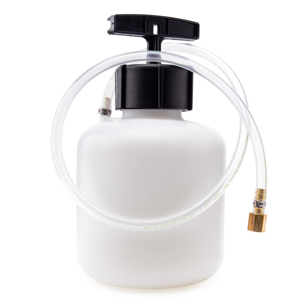 Motive Products adapter and hose detail showing 3-prong GM fit and leak prevention