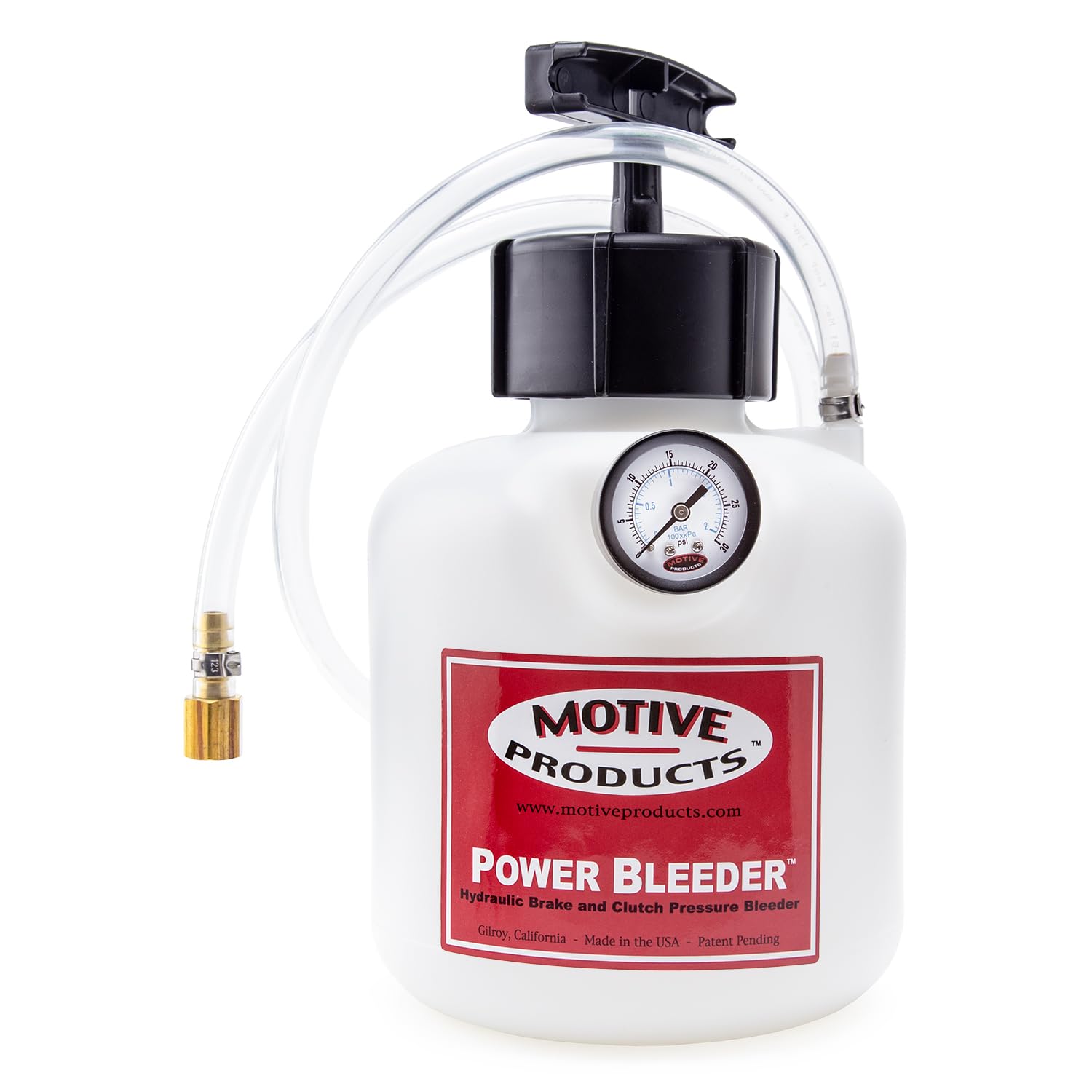 Motive Products pressure gauge closeup showing precise control and safe readings