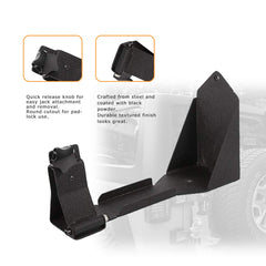 MOTLTECH bracket with a Hi-Lift jack mounted for fast on-trail removal