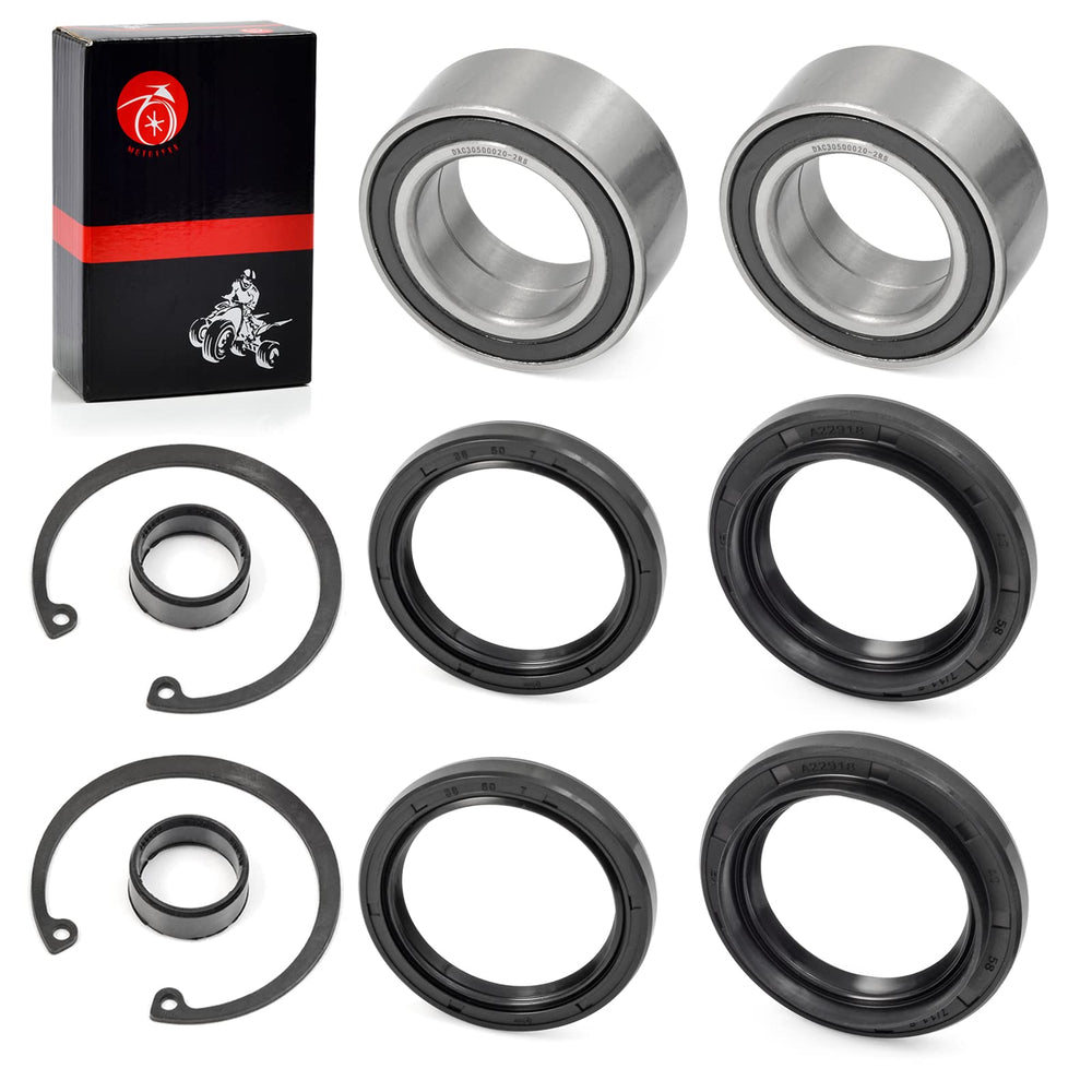 MOTO1988 dust seals arranged topview showing size differences benefit: correct seal selection