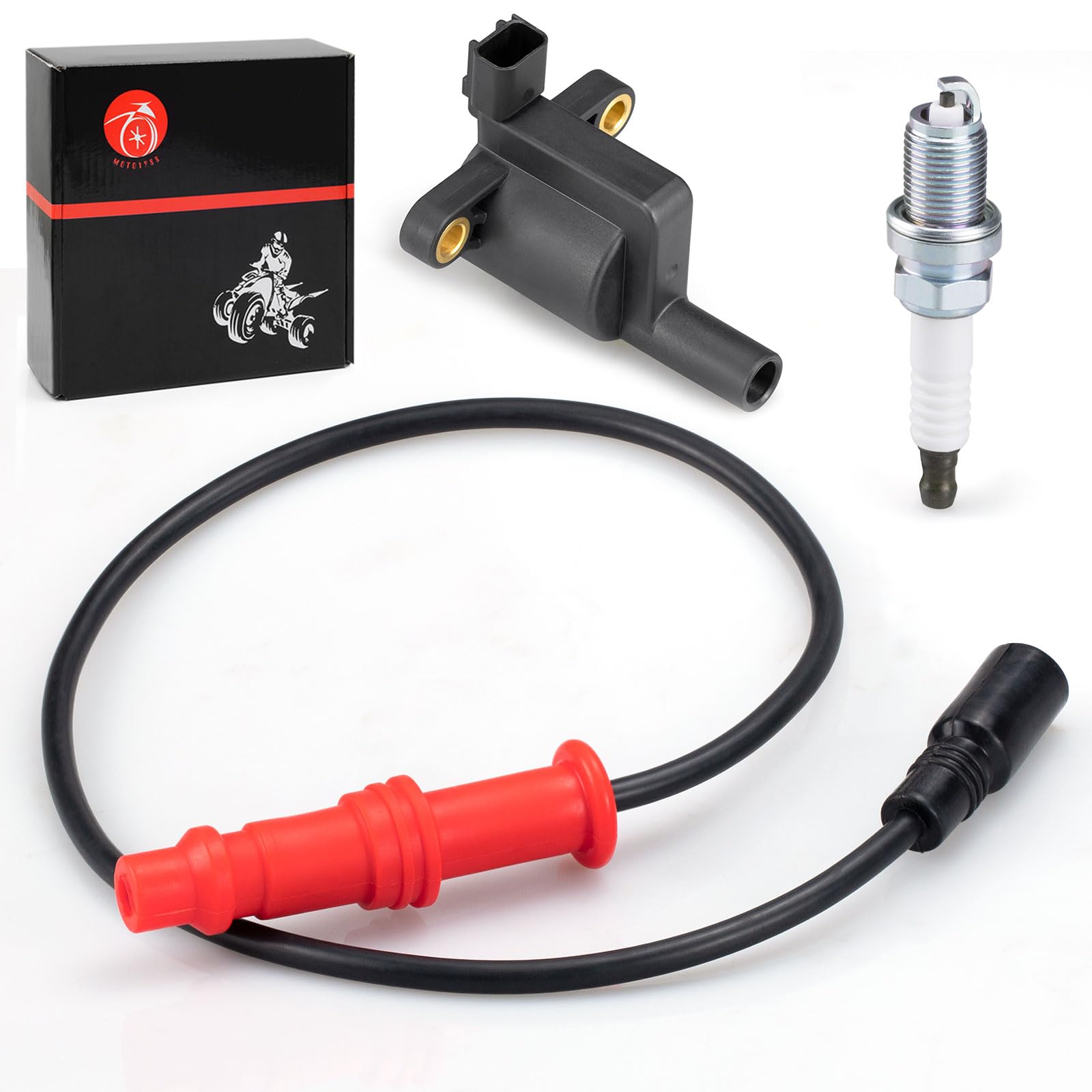 MOTO1988 spark plug detail focused on electrode for reliable ignition