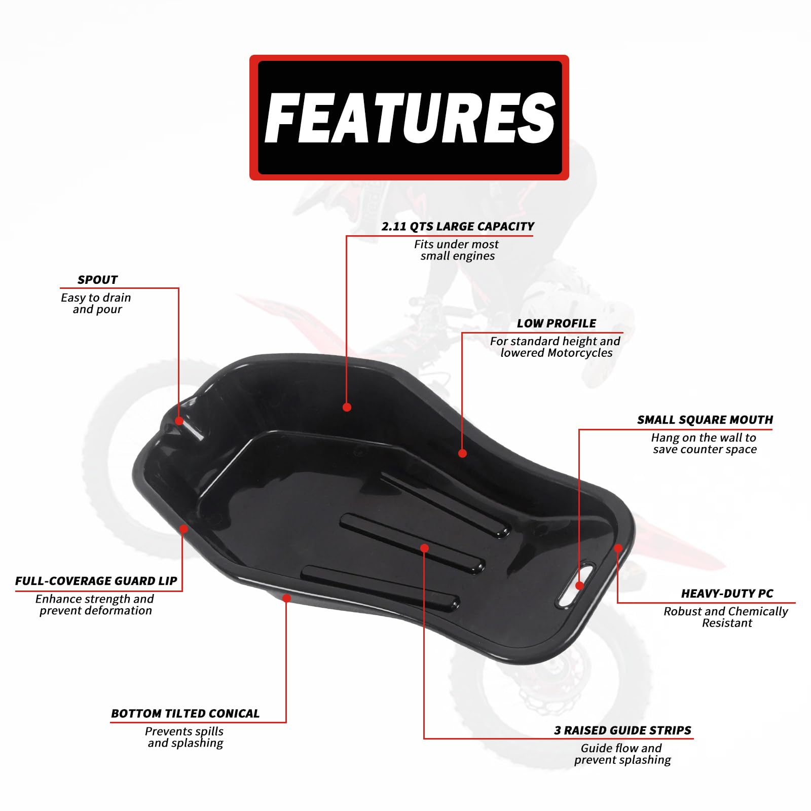 MOTO4U side view highlighting the 9 cm low profile for tight clearance