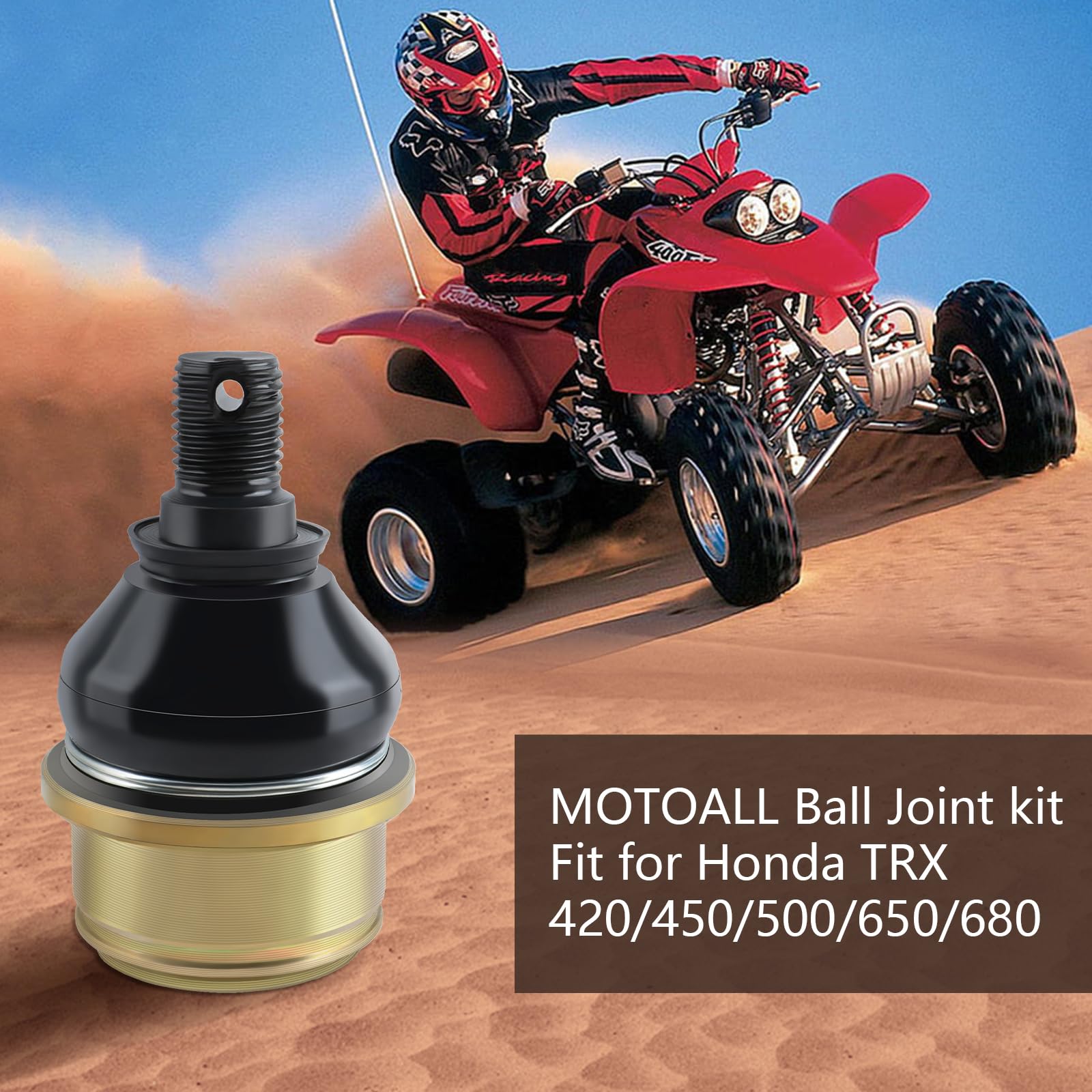 MOTOALL close-up ball stud display highlighting durable construction benefit