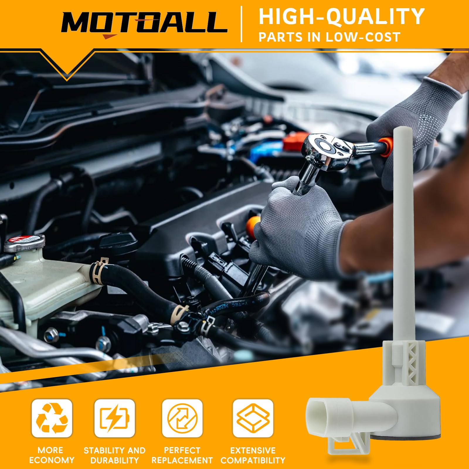 MOTOALL sensor connector detail highlighting secure electrical mating and reliable signal