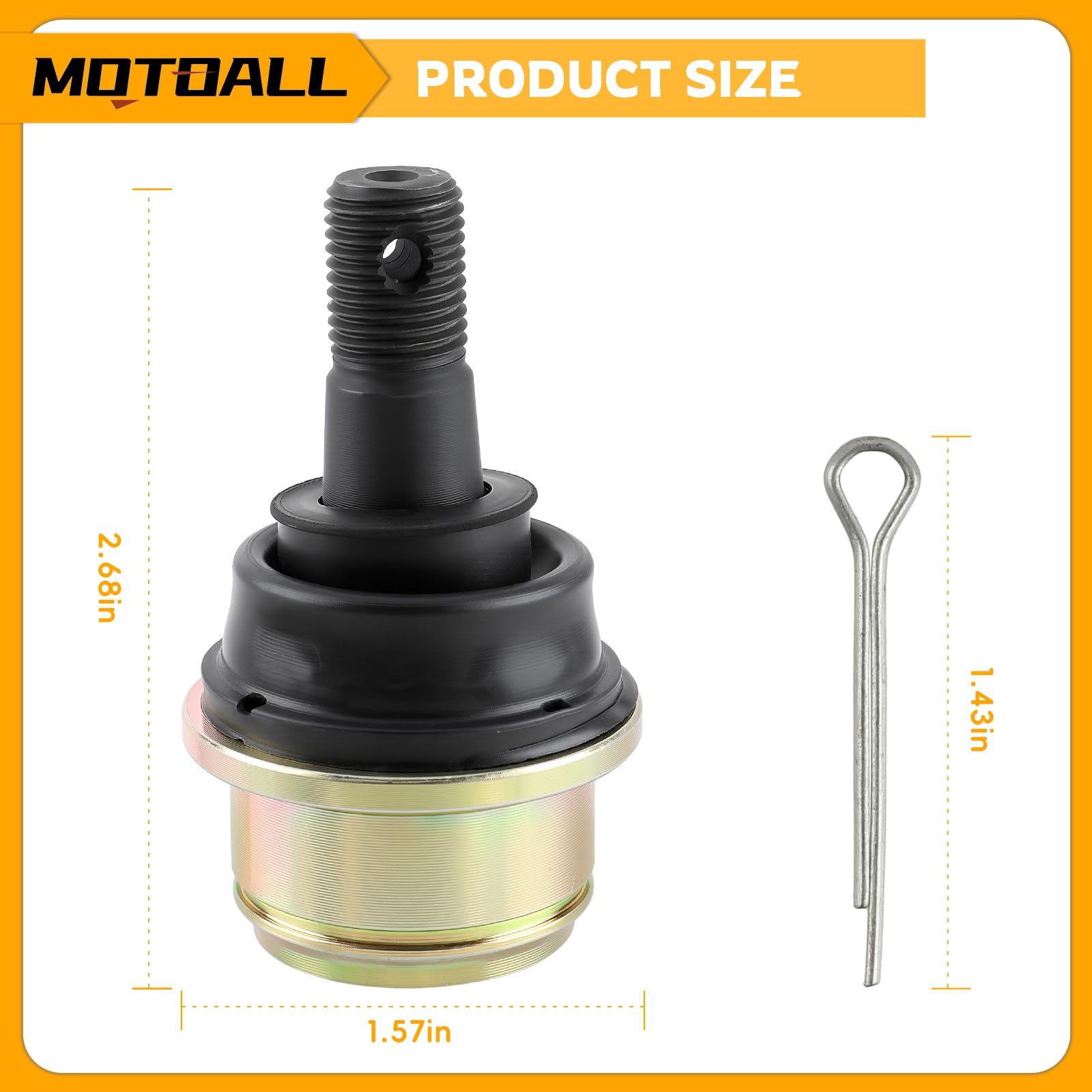 MOTOALL ball joint installed on ATV control arm demonstrating restored steering precision