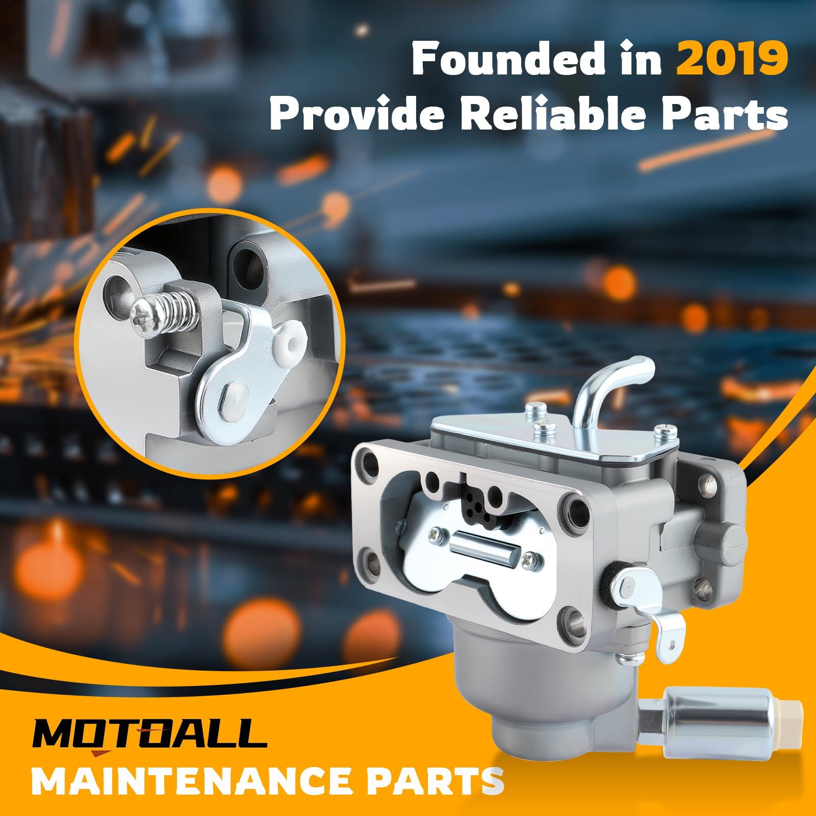 MOTOALL installed on engine next to ruler for scale, simplifying compatibility checks