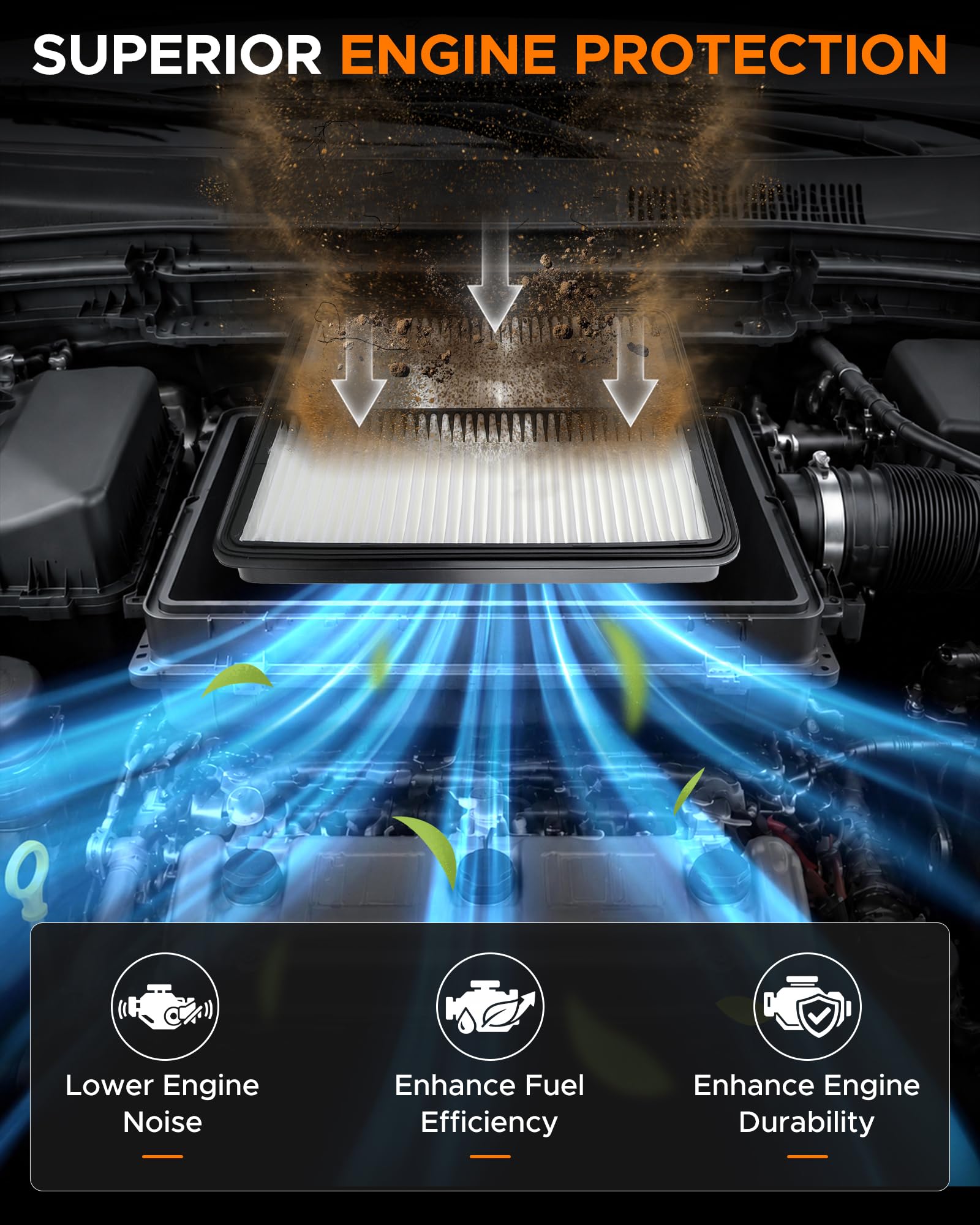 MOTOALL lifestyle image driving Hyundai Santa Fe with cleaner air inside cabin benefit
