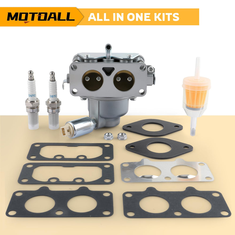 MOTOALL packaging with spark plugs and oil filter included for convenience