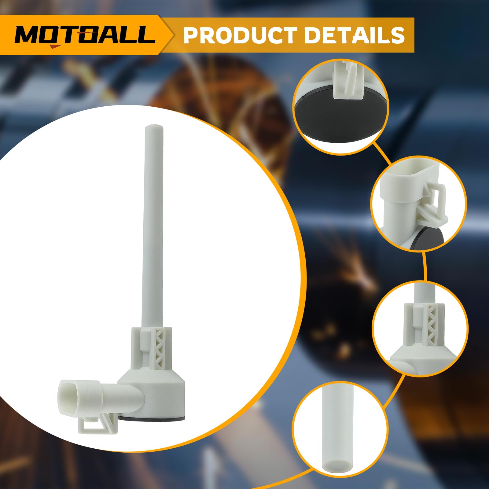 MOTOALL sensor mounted in coolant reservoir demonstrating correct in-system placement