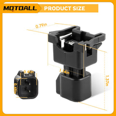 MOTOALL side view of both connector ends showing easy plug fit