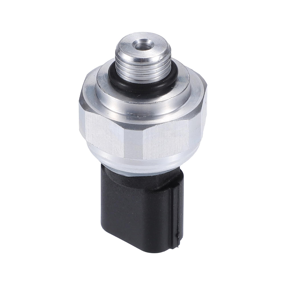 Motoforti front view of A/C pressure transducer showing mounting and port benefit precise fit