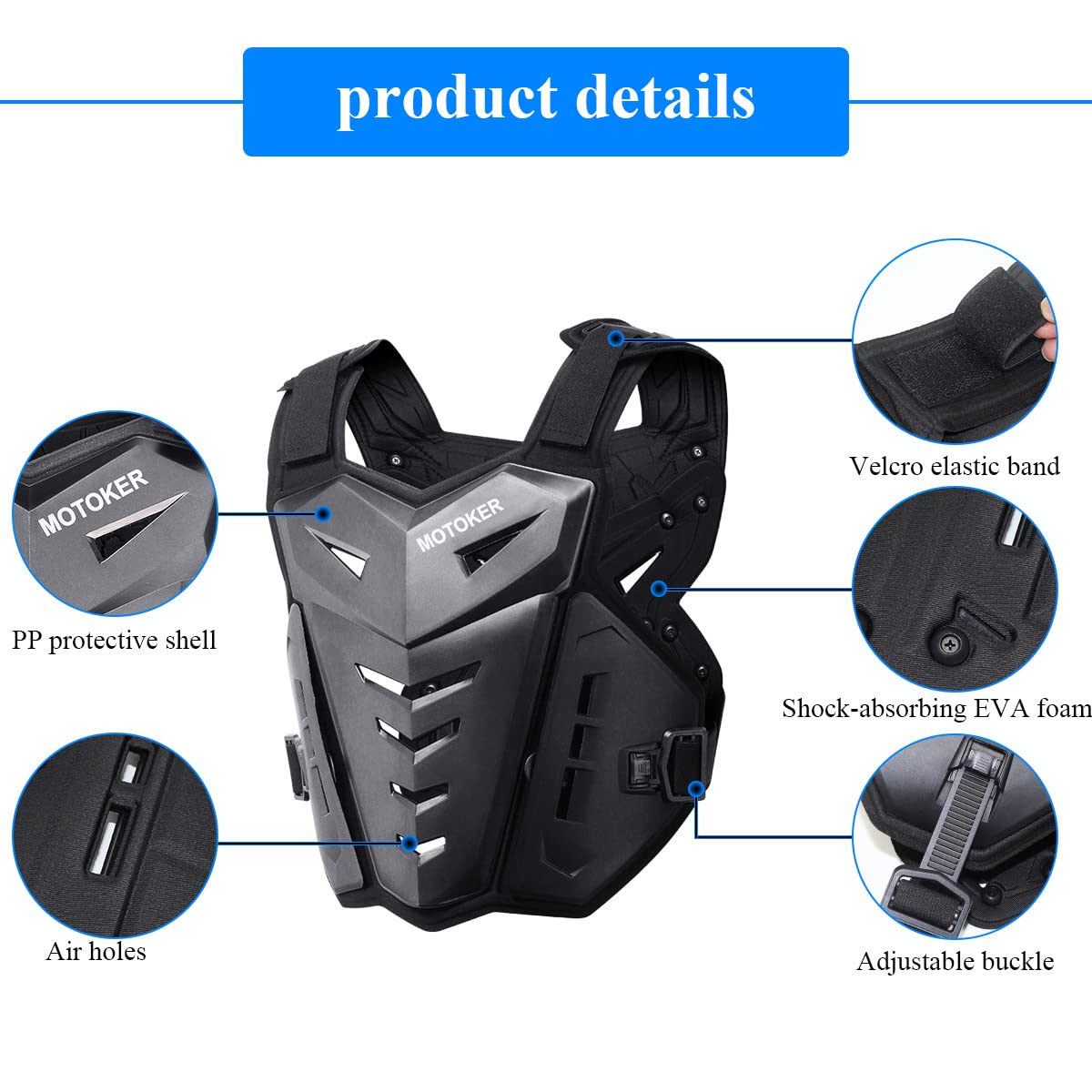 MOTOKER textured PE shell close-up highlighting abrasion resistance benefit