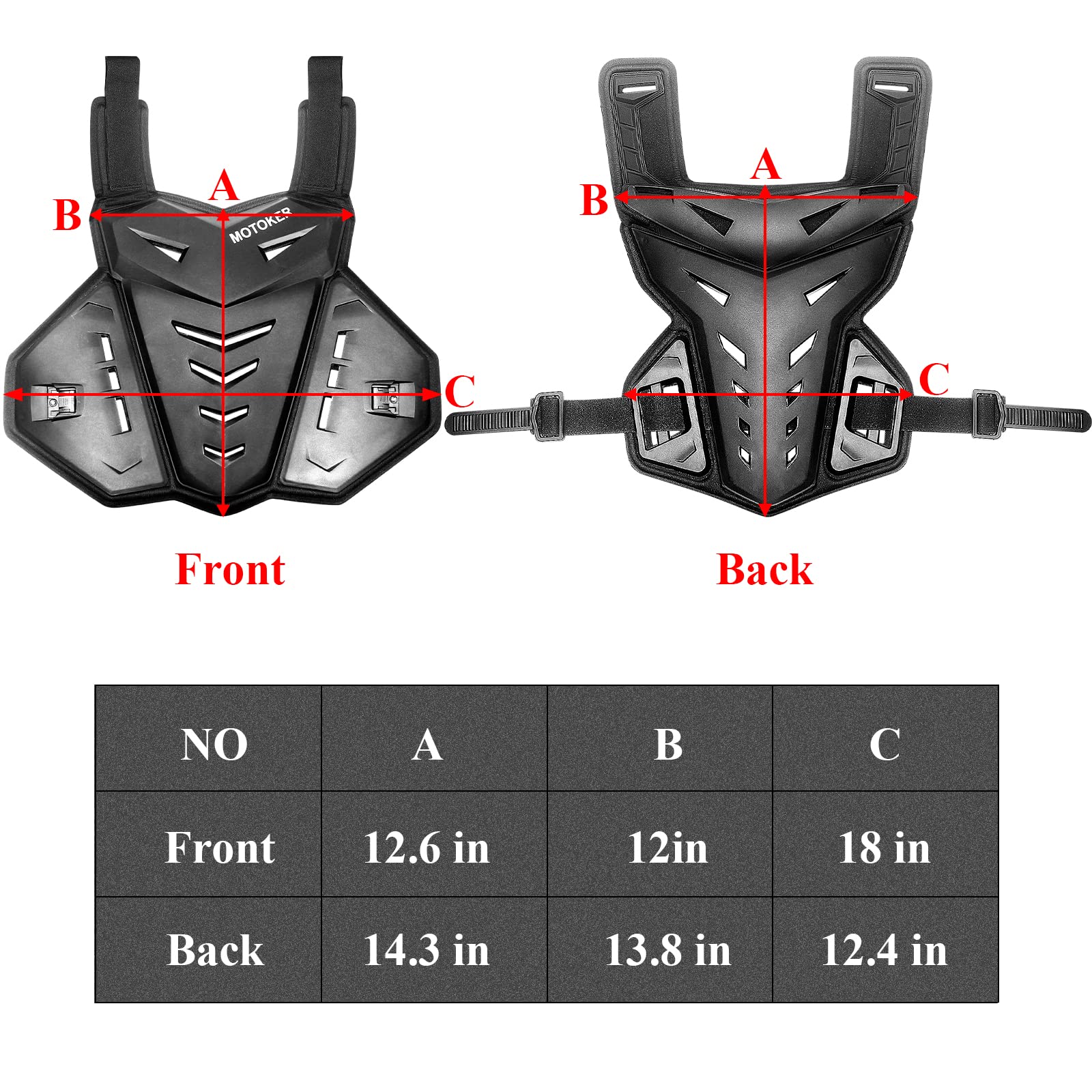 MOTOKER beside ruler size comparison illustrating adjustable fit advantage