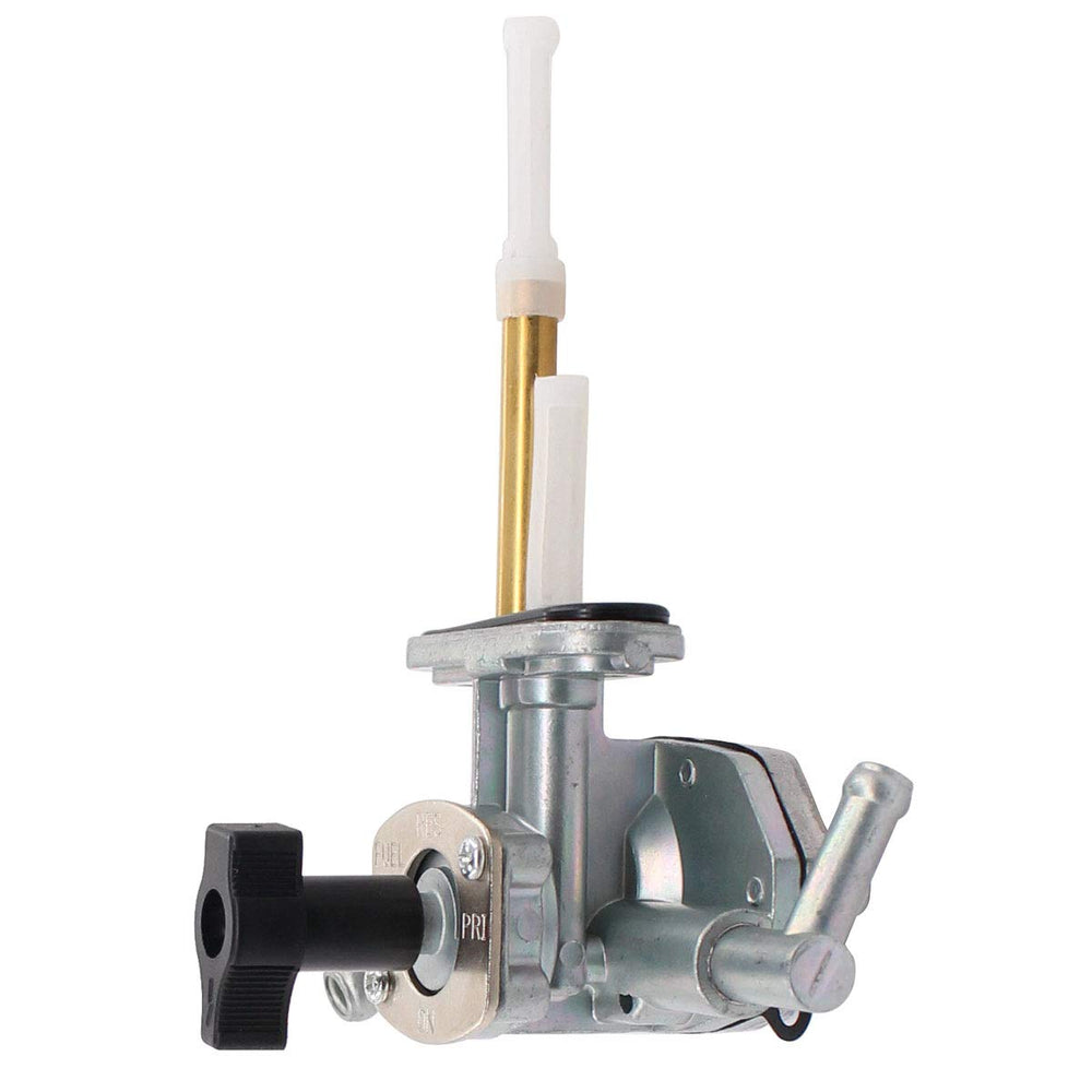 MOTOKU fuel petcock valve front view showing complete valve and mounting benefits