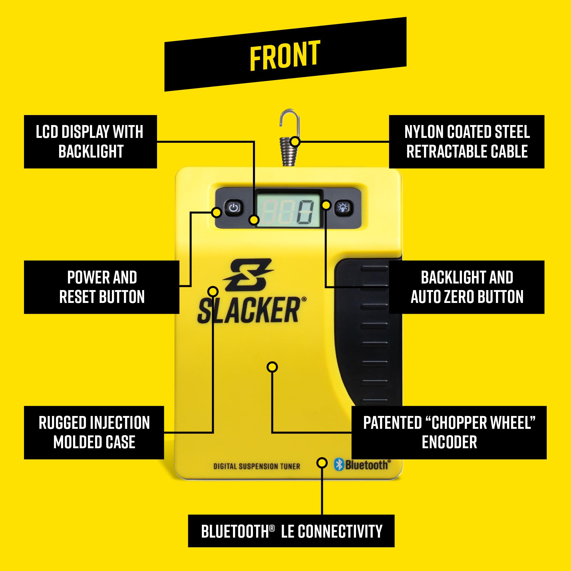 Motool Slacker Pro smartphone app screen displaying live sag data and logging